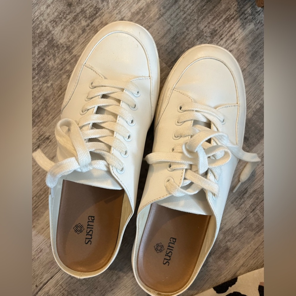 White slip on sneakers